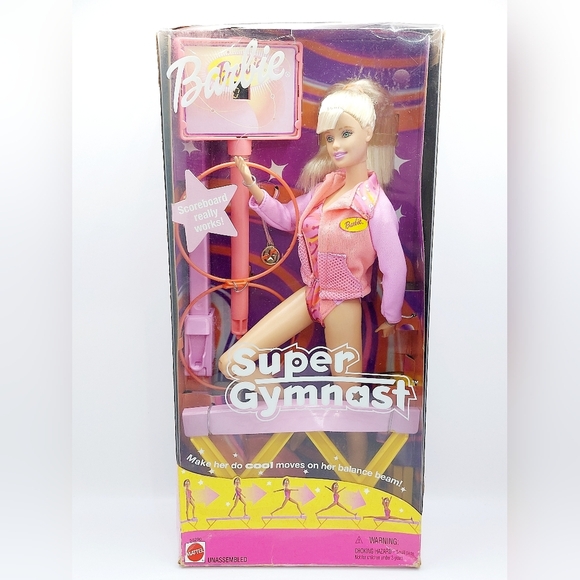 Pink Vintage 2001 Gymnast Barbie In Original Box - Picture 1 of 8